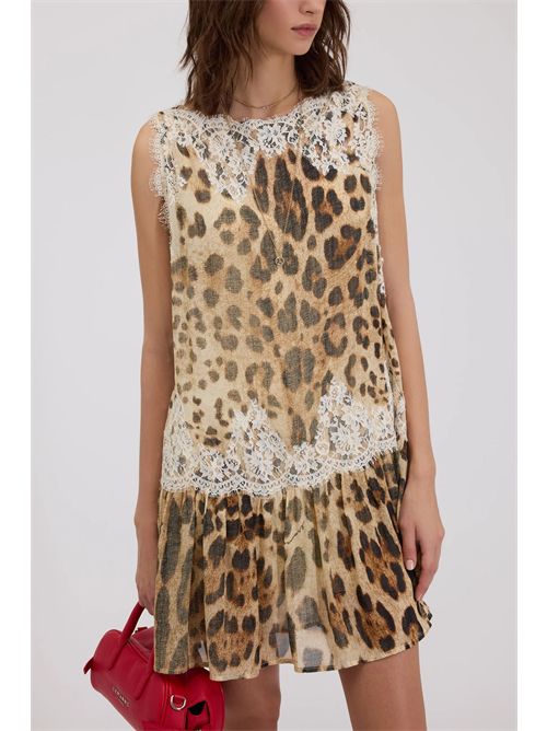 Leopard dress with lace ERMANNO FIRENZE | D48EQ074CSEC3MFB4223925